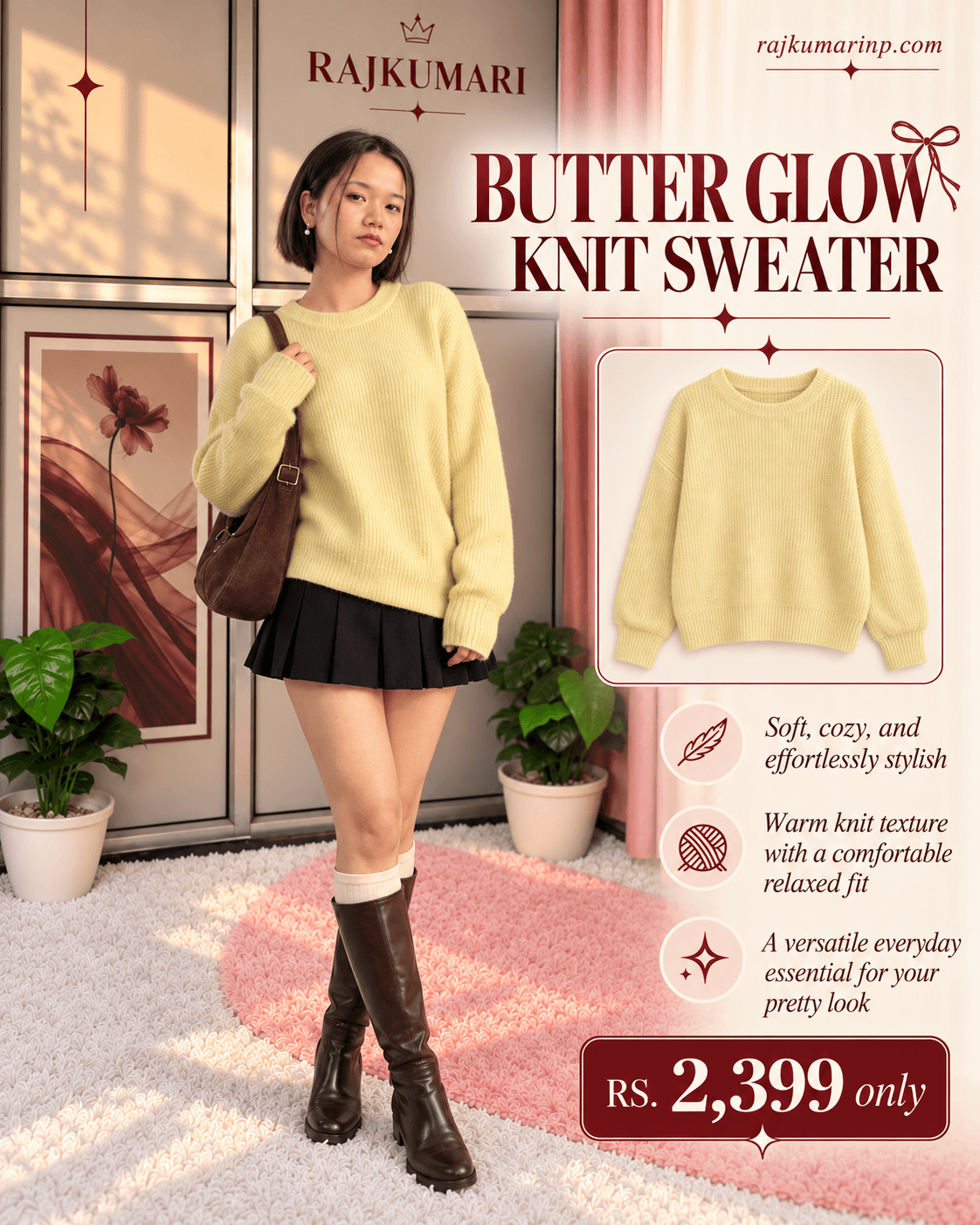 Butter Glow Knit Sweater — Butter yellow