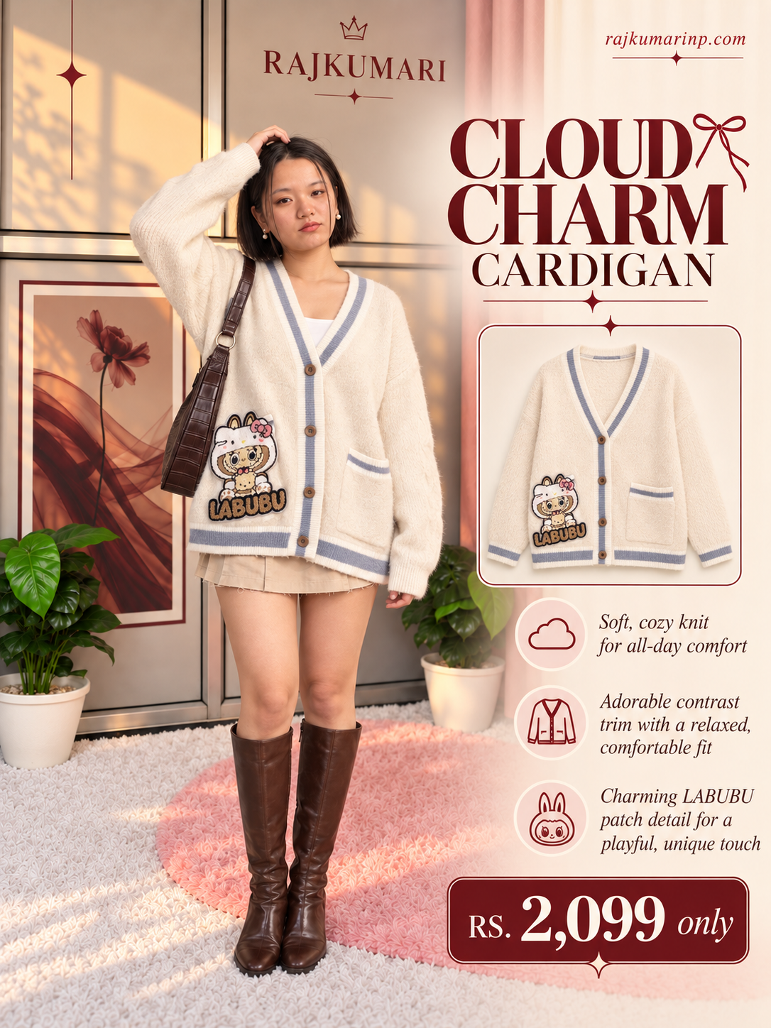 Cloud Charm Cardigan — Cream