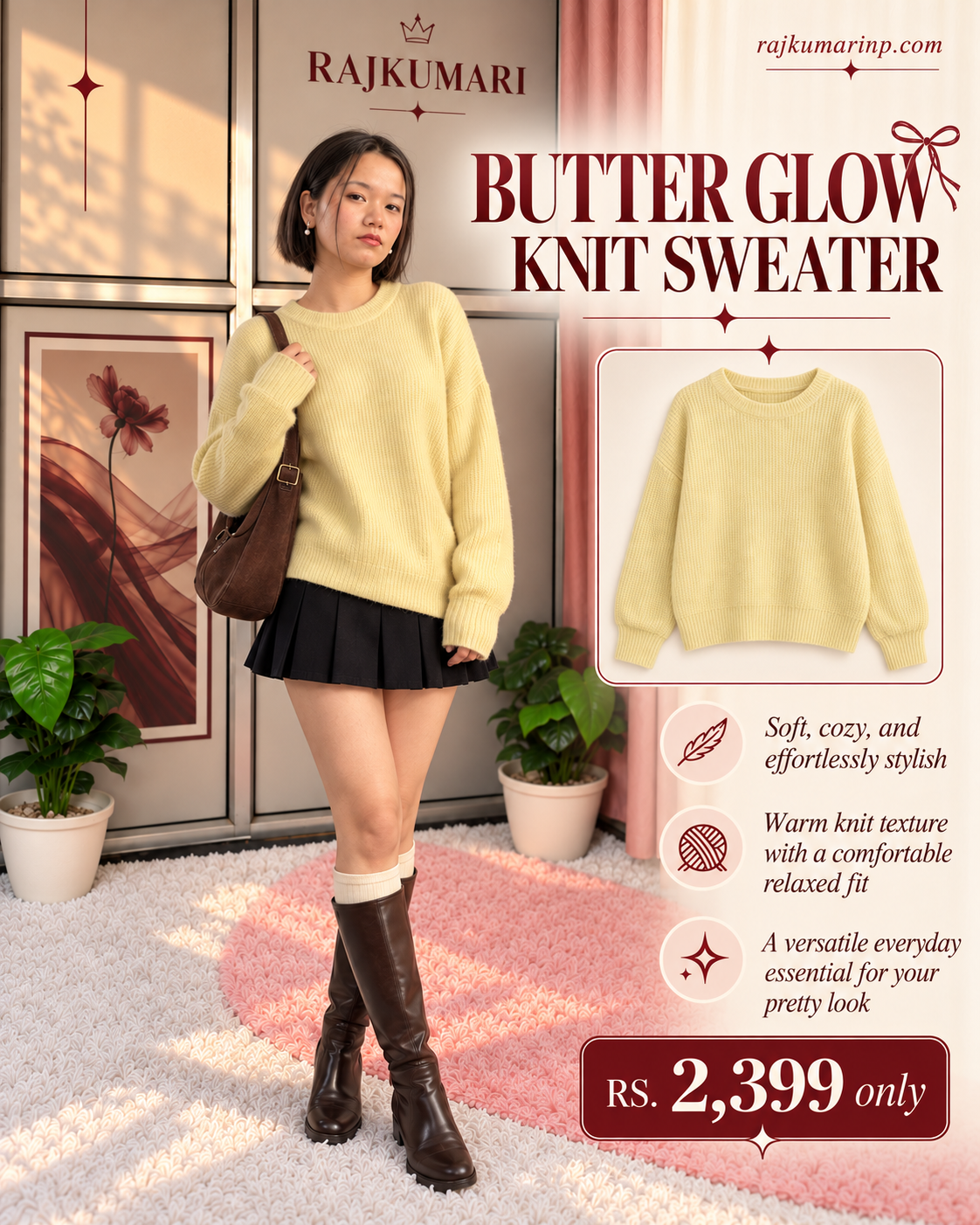 Butter Glow Knit Sweater — Butter yellow